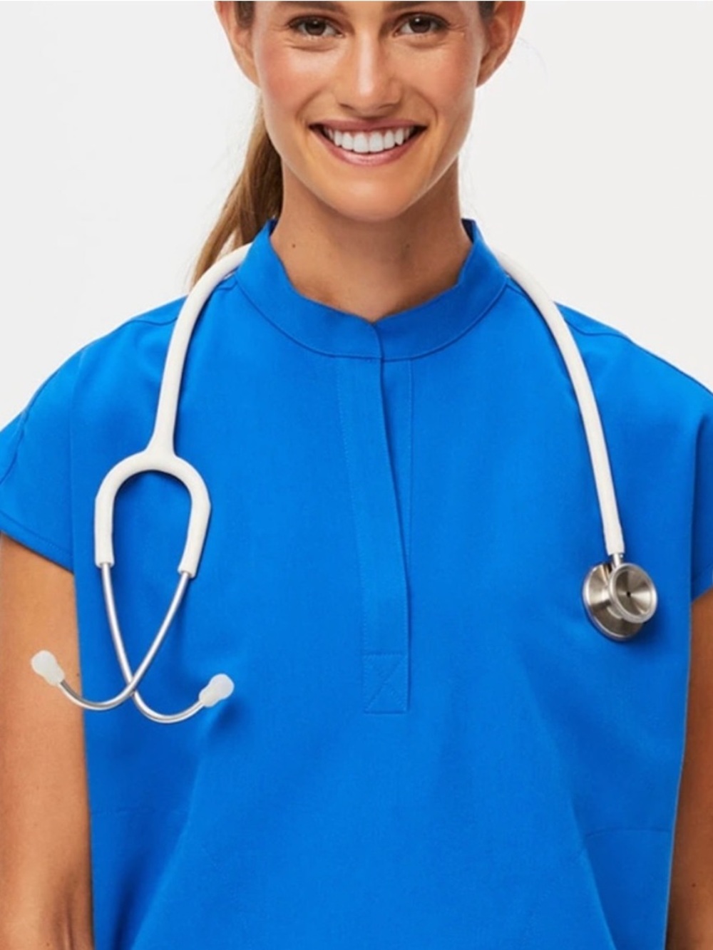 Figs Rafaela Scrub Top Small Royal Blue